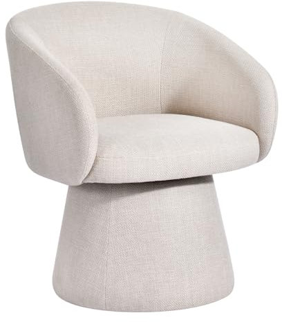 Duhome Esszimmerstuhl aus Leinen Sessel Modern Loungesessel Gepolstert, 360 Grad Drehbar Kegeldesign Polsterstuhl für Esszimmer Wohnzimmer Büro