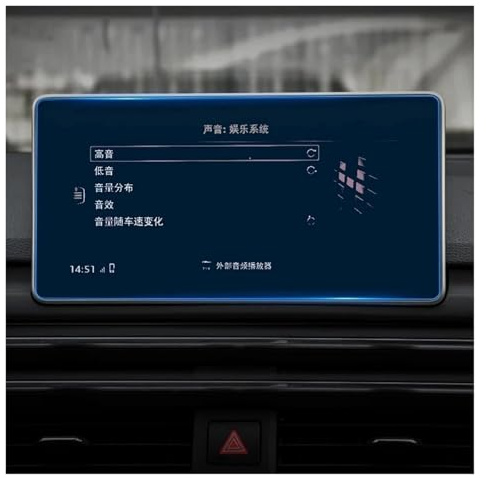 XEXJHQQ Navigation Schutzfolie Für A4 B9 S4 Für A5 S5 Für Q5 2016-2019 Gehärtetes Glas Auto GPS Navigation Displayschutzfolie Displayfolie LCD Aufkleber Zubehör(GPS 185X110mm)