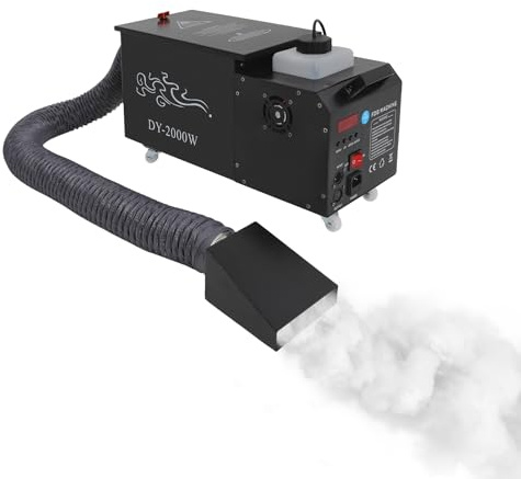 Nebelmaschine 220V, 3500W 5L + 1.5L Nebelmaschinen mit Fernbedienung und Schlauch, 40dB Bodennebelmaschine DJ Bühnen Dry Ice Machine, Rauchabdeckung 1000㎡, Nebelmaschiene für Party Club-Halloween