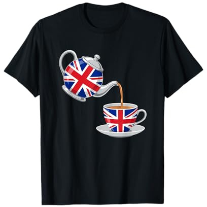 Union Jack Teapot Teacup British Tea Lover Great Britain T-Shirt