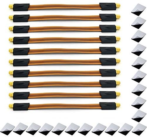 ARLI 10x Fensterdurchführung UltraSlim – Vergoldet | TV SAT Flachkabel Ultraflach DVB-S2 DVB-T2 für Camping Wohnwagen Fenster Türen