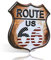 不适用 Vintage-Schild, Metall, 32 cm x 32 cm, Dekorationsschild, Wandmontage, US Route 66, Vintage, Reise