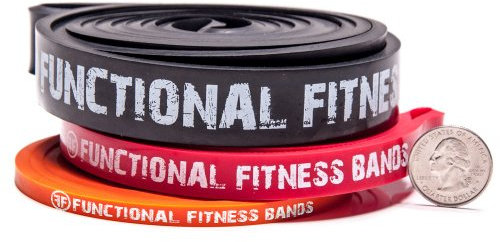 Functional Fitness FF Pull up Assistance/Crossfit Band Set - #1, 2, 3-5 - 100 lbs (2-45 kg) - with Pullup PDF