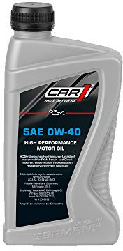 CAR1 Motoröl 0W-40 Leichtlauf High Performance vollsynthetisch Motor Motoren Öl Benzin Diesel Ottomotor Benzinmotor Dieselmotor Engine Oil 1L