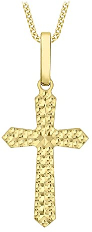 CARISSIMA Damen Rolokette Mit Anhänger 9k (375) Gelbgold Geprägtes Kreuz 45.72cm