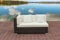 OUTFLEXX 2-Sitzer Ecksofa aus hochwertigem Polyrattan, braun marmoriert mit Kissenbox-Funktion, Armlehne rechts, inkl. Kissen, Lounge-Sofa, Couch, wetterfest, rostfrei, Boxfunktion