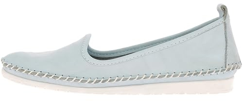 Andrea Conti Damen Slipper Mokassin aus weichem Leder im Boho Style 0027449, Größe:38 EU, Farbe:Blau