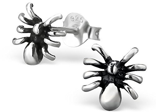 Laimons Mädchen Kids Kinder-Ohrstecker Ohrringe Kinderschmuck Spinne Tarantel oxidiert aus Sterling Silber 925