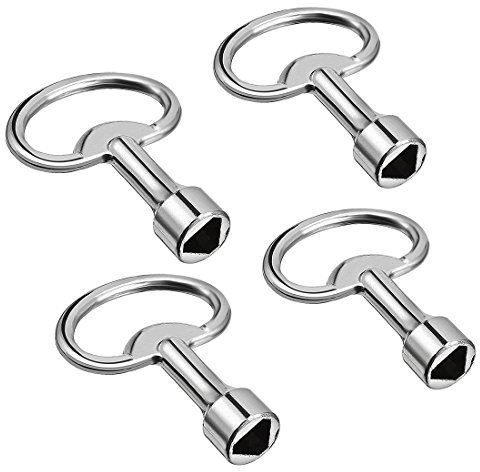 sourcing map 4pcs Clé Triangle Poubelle 53mm Long 13mmx8mmx2mm Trou Zinc Alliage Triangle Électrique Cabinet Clé