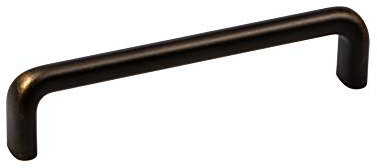 Gedotec Design Bügelgriff Vintage 128 mm Möbelgriff Messing matt rustikal - H10302 | Schubladengriff Küche im Landhausstil | Bogengriff Antik gebürstet | 1 Stück - Küchengriff für Möbel & Kommoden