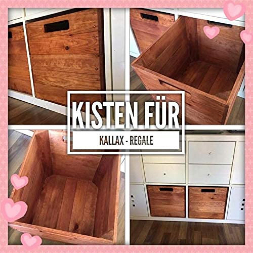 Holzkiste used für Kallax Regale 33cm x 37,5cm x 32,5cm Aufbewahrungskiste rustikal Ikeaeinsatzkiste als Küchenregal unbehandelt Wandregal Badregal Obstkisten Weinkiste alt