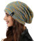 Ruphedy Strickmütze Damen Slouch Beanie übergroße Gestrickt Mütze Verdicken Wintermütze (Blau/Multi)