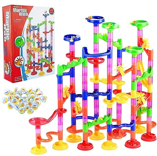 Koolbitz kids Marble Run Race Set Game Track Tower Building Toy, STEM Learning Educational Toy for Age 3+