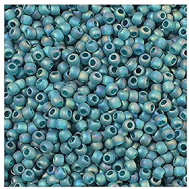 10g TOHO Rocailles 11/0, Trans Rainbow frosted Teal (# 167BDF) (TOHO seed beads 11/0, Trans Rainbow Frosted Teal (#167bdf)) Japanishe Glas Rund Perlen