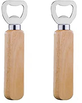 2 PCS Beer Bottle Opener Wooden Handle Bottle Opener Bartender Bottle Openers Portable Bottle Opener Creative Gifts for Beer Soda and Soft Drink