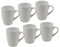 Kaffeetasse 340 ml aus Porzellan in weiß matt - 6er Set - Kaffee Tee Becher Tasse Becher Pott Mug spülmaschinenfest
