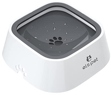 ELS PET Dog Water Bowl, Non Spill Slow Drink Non Slip Vehicle Carried Pet Water Bowl for Dog Cat Puppy