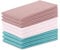 AmeliaHome 9er Set Geschirrtücher Baumwolle Küchentücher 50x70 cm Glatt Letty Rosa Türkis