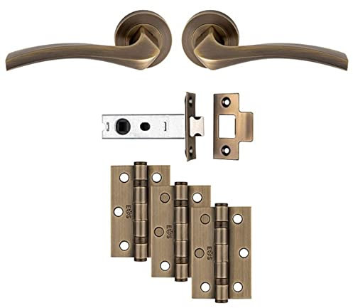 Carlisle Brass Ultimate Door Pack - Matt Black & Antique Brass Latch Pack - Door Hardware Set - Brass, Copper & Zinc (67%, 33%) - 6.5 cm x 12.7 cm