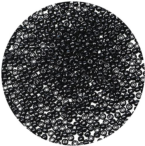 Bala&Fillic 4mm Schwarz Farben Glasperlen zum Auffädeln, 6/0 Perlen für Armbänder, perlen für Schmuckstücke Selber Machen (Schwarz)