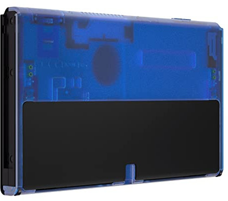 eXtremeRate Clear Blue Console Back Plate DIY Replacement Housing Shell Case for Nintendo Switch OLED Console – JoyCon Shell & Kickstand NOT Included
