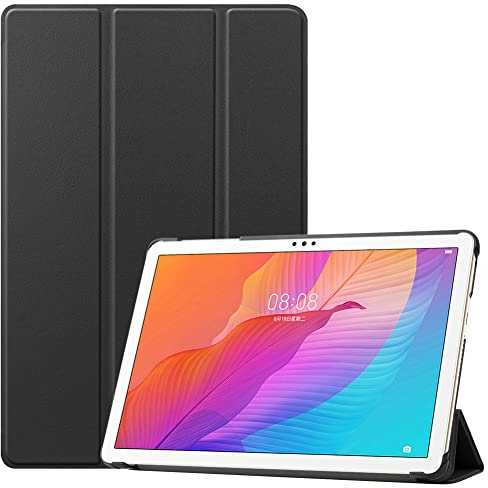 Kepuch Custer Funda para Huawei MatePad SE AGS3K-W20,T10S 10.1 AGS3-L09 AGS3-W09,T10 9.7 AGR-L09 AGR-W09,Honor Pad X8 Lite AGM3-W09HN,Smart Cover Fundas Carcasa Case Protectora de PU-Cuero - Negro
