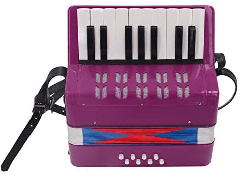 Arsor Klavierakkordeon mit 17 Tasten, 8 Bässen, Tragbares Akkordeon-Instrument mit Einziehbarem Riemen, Musikpartitur Einstiegs-Akkordeon Early Learning Education Instrument Musikspielzeug für(Lila)