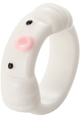 Acryl-Tier-Stand-Alone-Ring für Frauen, Teenager, , Jungen, bunt, personalisierbar, lustig, Cartoon, Kunststoff, gestapelt, , Frosch, Huhn, Freundschaftsring, schicker Schmuck Ringe Mädchen Teenager
