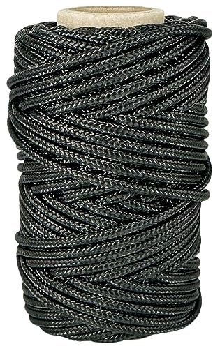 Cordón de Poliéster 3mm * 50m. Fabricado en España. Cordon para Aire Libre, Exteriores, Jardín y Bricolaje. Negro