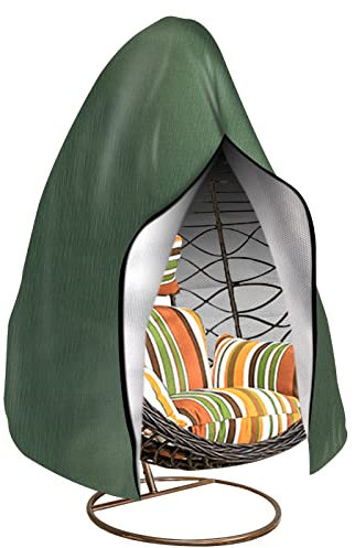 MI CASA Hängesessel Abdeckung Wasserdicht Abdeckplane Abdeckung für Hängesessel mit Gestell Schutzhülle für Gartenschaukel, UV-beständig Schwerlast Hängekorb Schutzhaube Wetterschutzhülle - grün