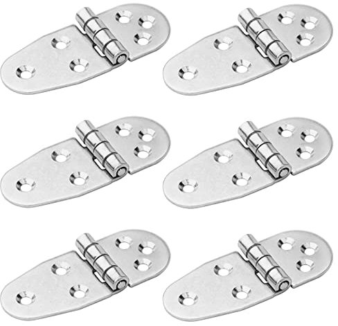 TSSS 6 PCS T-Strap Heavy Shed Hinge Folding Flip Top Hinge, Metal Edge Backflap Cabinet Butt Hinges
