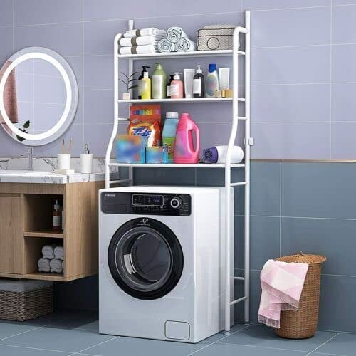 openspaceshop Scaffali da bagno Scaffali salvaspazio Scaffali forati per lavatrice (Cestello per lavatrice)