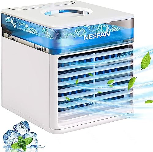Ventilador con Hielo, Luz De Ambiente Led De 7 Colores Aires Acondicionados MóViles, Utilice Solo Agua Limpia Ventilador Aire Frio con Agua, Oficina En Casa Trabajo Al Aire Libre