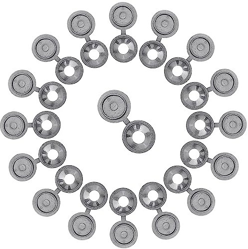 guangyuan Lot de 100 Cache vis Gris 15mm Cache Rivet Capuchon vis Blanc à Charnière en Plastique pour vis M 4 à M 6