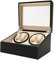 SHZICMY Automatischer Uhrenbeweger mit 4 Uhrenbewe + 6 Uhren, Uhrenbox Uhrenkasten Watchwinder Box Drehen Mute Display-Boxen