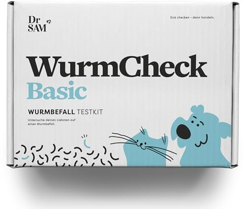 Dr. SAM Wurmcheck Basic für Hunde und Katzen, Pawcheck Labortest für zuhause, Kotuntersuchung auf Würmer, einfach anzuwenden, schnelles Ergebnis, inkl. Tierarzt Empfehlung