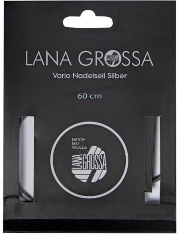 Lana Grossa Nadelseil Vario Edelstahl drehbar – 360° drehbares Seil – extrem flexibel & langlebig – nahtloser Übergang zur Nadel –