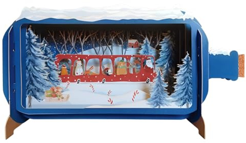 Message In A Bottle Santa & Friends Festive Pop Up Christmas Card By Alljoy Cards XMIB074
