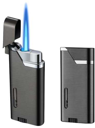 Nizirioo Encendedor de tormenta a prueba de viento Jet – Juego de 2 encendedores de llama negra, recargable a gas, duradero para cocina, barbacoa, camping (sin gas)