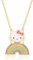 Hello Kitty Sanrio Damen-Halskette mit Kristallen, Regenbogenfarben, 45,7 cm, offizielles Lizenzprodukt, 18 kt vergoldet, Messing, Kristall, Messing, Kristall