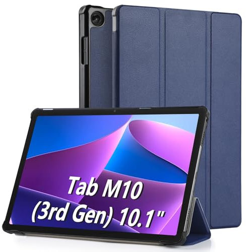 Bighan Funda Compatible para Lenovo Tab M10 3rd Gen 10.1, Carcasa Folio con Soporte y Tapa Magnética para Lenovo Tab M10 3rd Gen 10.1 Pulgadas -Azul