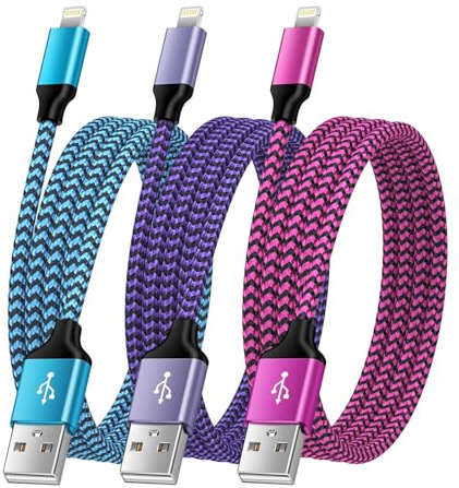 Ocbuo iPhone Charger Cable, [MFi Certified] 3Pack 3FT/0.9M Apple iPhone Charging Cable Fast Charge Cord, USB A to Lightning Cable Lead iPhone 14 Pro Max/14 Pro/14 Plus/14/13/12 Mini/11/SE/X/XS/XR/8/7