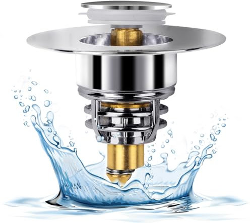 Tapón universal para fregadero, reemplazo de tapón de fregadero emergente, tapón de baño de latón inoxidable, tapón de fregadero de cocina, tapón de fregadero con colador de drenaje para cocina, baño,