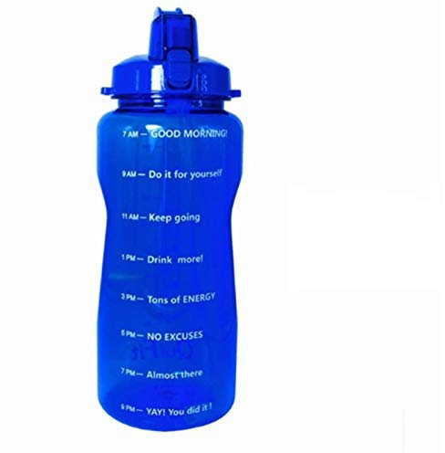2L 3.8L Large Capacity Sports Bottle With Straw, Large Protein Shaker, Drink Bottle, Gourd Cup, Water Can, BPA Free Outdoor Fitness (Color : Blue, Size : 2000ml)