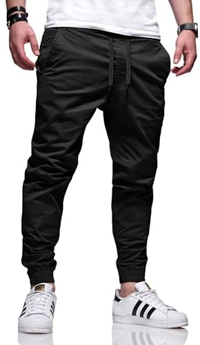 behype. Herren Hose Chino Jogger Jeans Chinohose Cargohose Freizeithose Gummibund Stretch