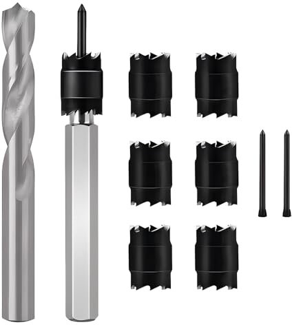 Treki 10 Stück Schweißpunktbohrer für Akkuschrauber HSS Punktschweißschneider mit 8mm/9,5mm Kronen, Schweißpunktfräser, Punktschweißbohrer mit Spiralbohrer zum Entfernen von Schweisspunkt
