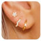 FUNEIA Ohrringe Silber 925 Set für Damen 14K Vergoldet Kleine Creolen Ohrstecker Silber Gold mit Zirkonia Anhänger Stapelbar Wasserfest Stecker Ohrringe Set für Mehrere Ohrlöcher Schmuck Geschenk