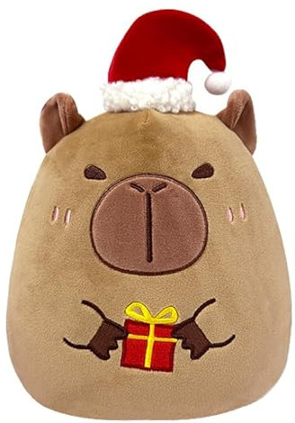 POPOYU Weihnachten Capibala Plüschkissen Spielzeug, braune Capalife Kissen, süße Plüschpuppe weiche Baumwolle, für Kinder Mädchen Jungen Geburtstagsgeschenk Weihnachten
