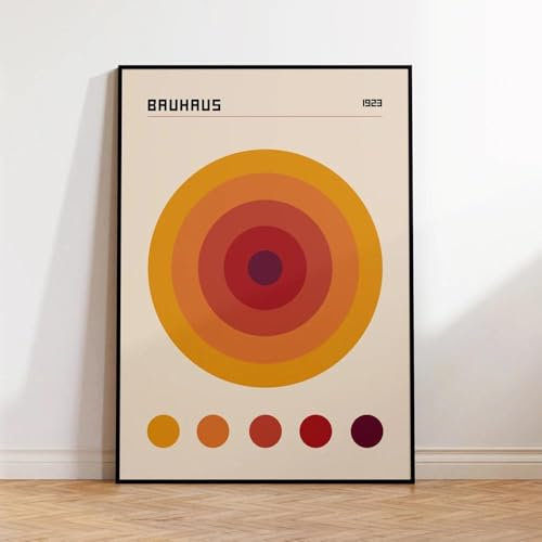 Moderne Geometrie Abstrakte Bauhaus Orange Farbe Wand Kunst Leinwand Malerei Poster Drucke Bild Für Wohnzimmer Wohnkultur 21X30Cm Kein Rahmen