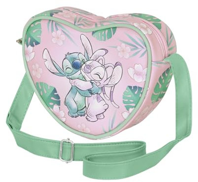 Disney Lilo und Stitch Hug-Casual Herz Schultertasche, Rosa, 21 x 15,5 cm